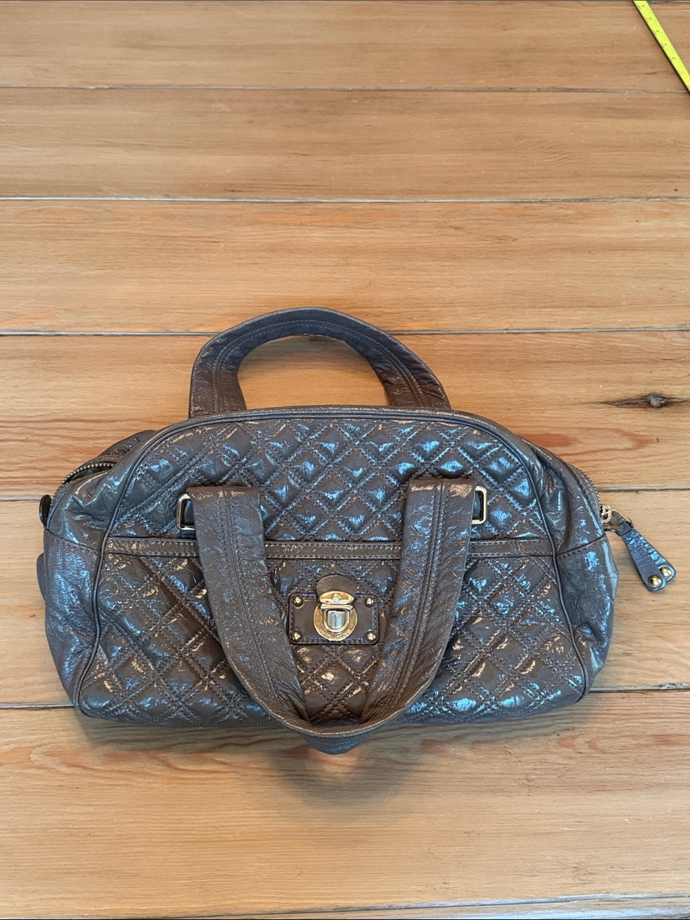 MARC JACOBS Quilted Metallic Brown Women's Shoulder Bag